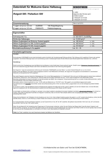 Datenblatt fÃ¼r Mokume-Gane Halbzeug - Schichtwerk