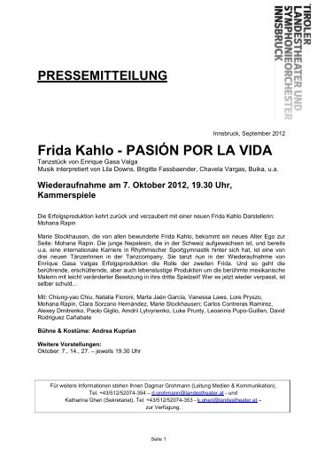 PRESSEMITTEILUNG Frida Kahlo