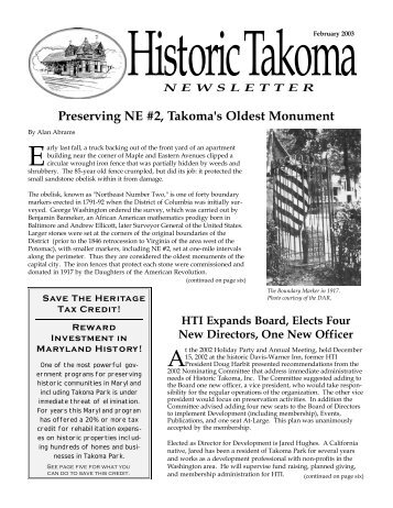 Feb 2003 - Historic Takoma Inc.