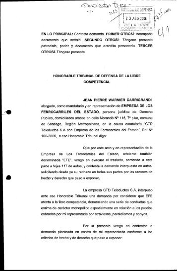 documento que señala. SEGUNDO OTROSI: Téngase presente ...