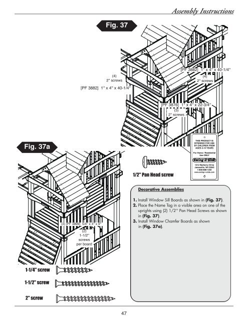 Assembly Instructions - Swing-N-Slide