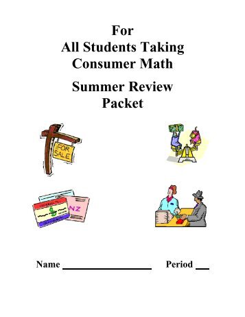 Consumer Math Summer Packet Assignment - Central Dauphin ...