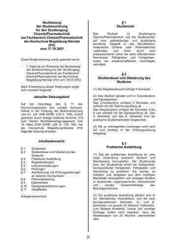 Studiengang Chemie/Pharmatechnik - Hochschule Magdeburg ...
