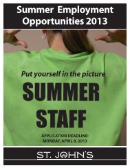 Summer Employment Guide 2013.pdf - City Of St. John's