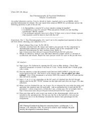 Chem 226 / Dr. Rusay Gas Chromatography & Fractional Distillation ...