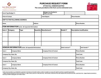 PURCHASE REQUEST FORM