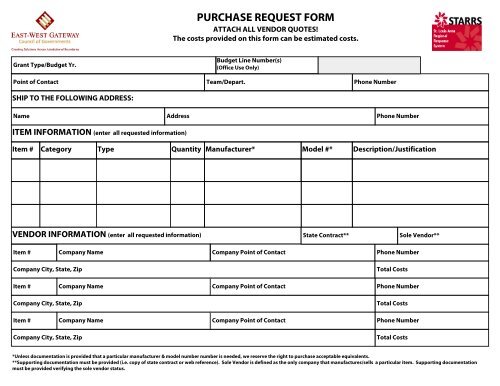 PURCHASE REQUEST FORM