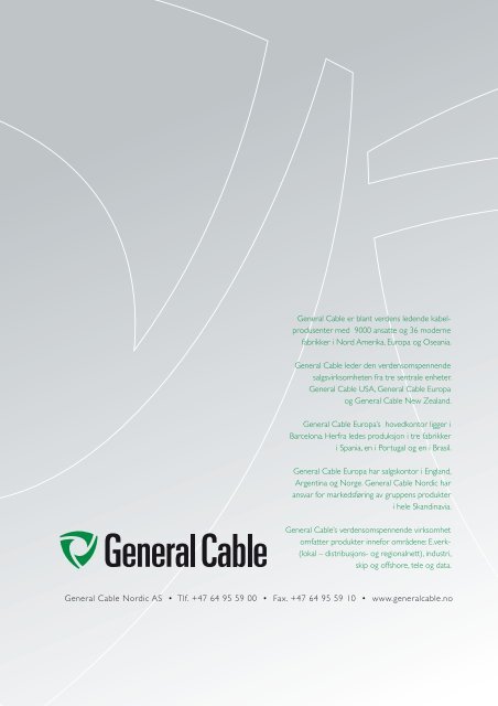 Produktkatalog Fiberkabel - General Cable Nordic AS