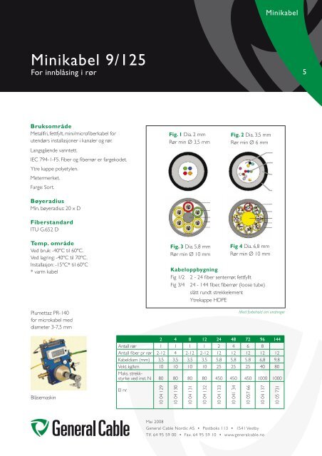 Produktkatalog Fiberkabel - General Cable Nordic AS