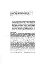 An English Language Placement Test: Issues in reliability and validity