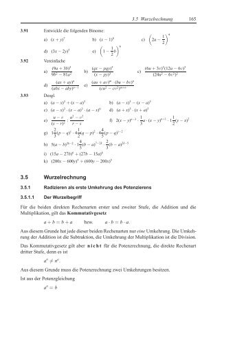 3.5 Wurzelrechnung