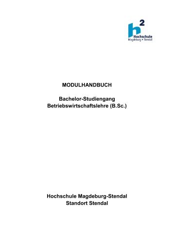 Modulhandbuch - Hochschule Magdeburg-Stendal