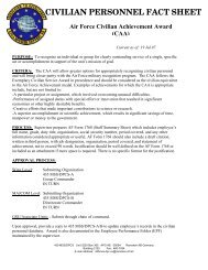 CIVILIAN PERSONNEL FACT SHEET - Ramstein Air Base