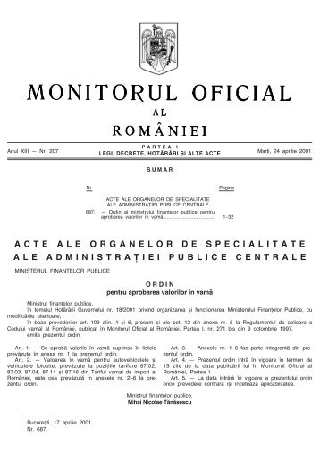 ACTE ALE ORGANELOR DE SPECIALITATE ALE ADMINISTRAfiIEI ...