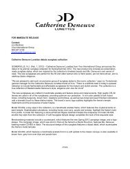 Catherine Deneuve Launches Sun - Viva International Home