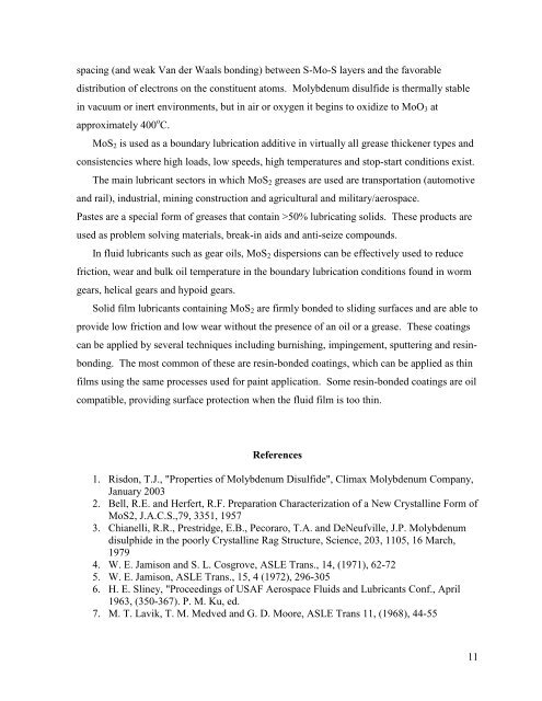 Molybdenum Disulfide in Greases - A Review - (NLGI) - India Chapter