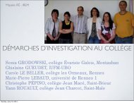 DÃ©marche d'Investigation - IREM de Rennes - UniversitÃ© de Rennes 1