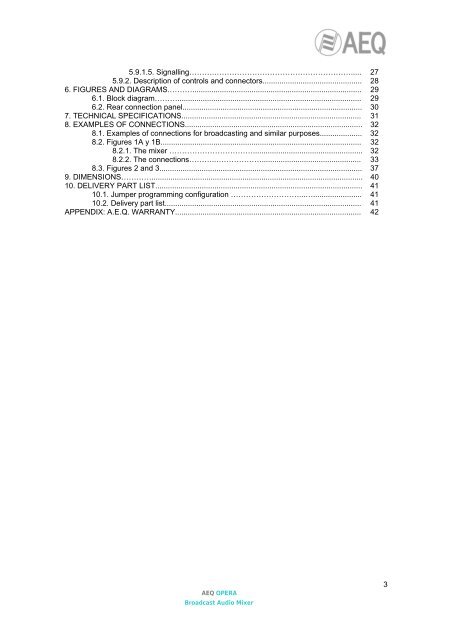 USER'S MANUAL ED. 06/10 - AEQ