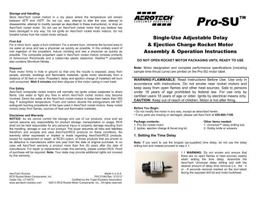 Pro-SU Instructions - AeroTech