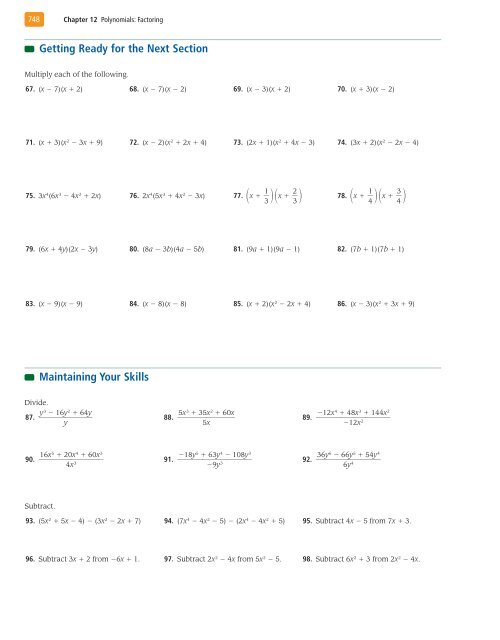 Polynomials: Factoring - XYZ Custom Plus