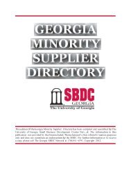 directory cover - Georgia Small Business Development Center