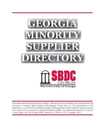 directory cover - Georgia Small Business Development Center