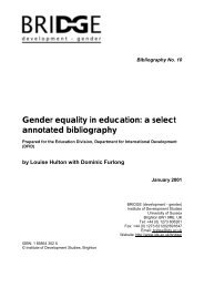 Gender equality in education a select annotated bibliography - Bridge