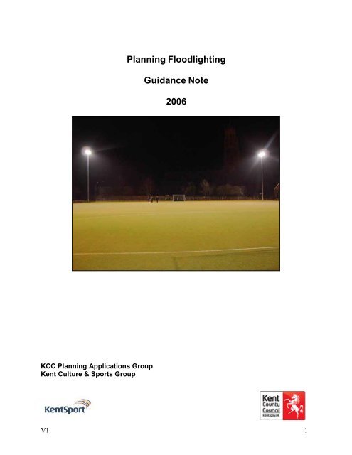 Planning Floodlighting - Guidance Note (pdf) - Kent Sport