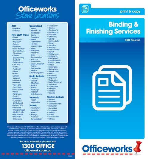 Binding & Finishing Services - Officeworks