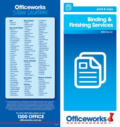 Binding & Finishing Services Officeworks