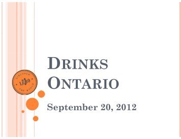 DRINKS ONTARIO ONTARIO - Doing Business with LCBO