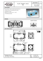 FLOW DIVIDER VALVE FD - Polyhydron Group of Industries.