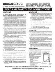 Broan 283603 Installation Instructions