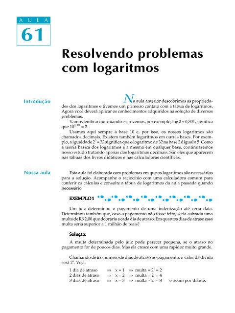 61. Resolvendo problemas com logaritmos - Passei.com.br