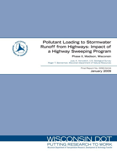 Pollutant Loading to Stormwater Runoff from Highways - WisDOT ...