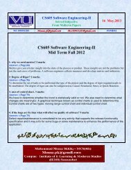 CS605 - Software Engineering Solved Subjective from ... - vuZs