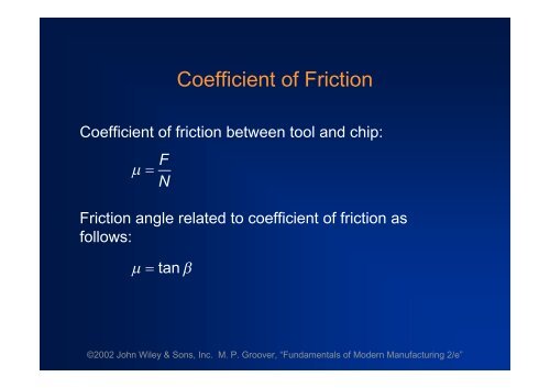 THEORY OF METAL MACHINING