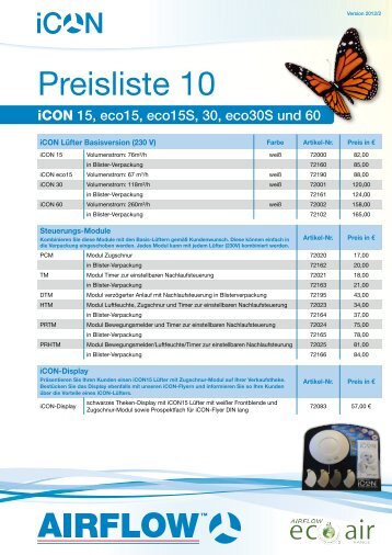 Airflow Preisliste iCON 2012 [pdf]