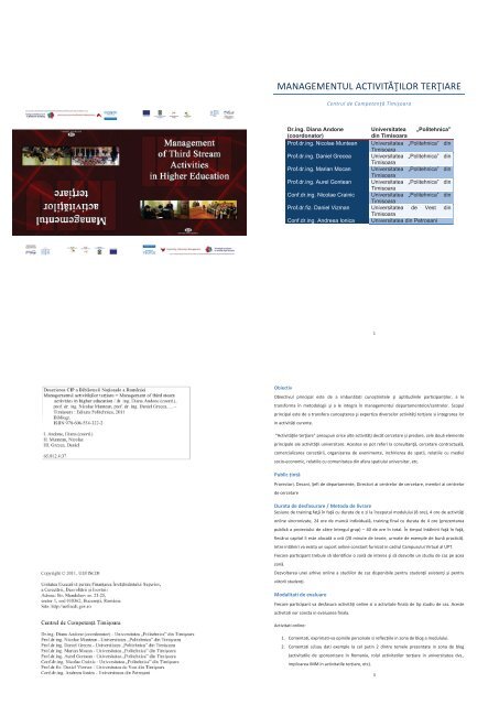 Managementul activitatilor tertiare - uefiscdi