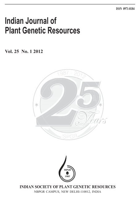 indian society of plant genetic resources - Bioversity International