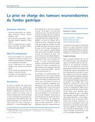 La prise en charge des tumeurs neuroendocrines du fundus gastrique