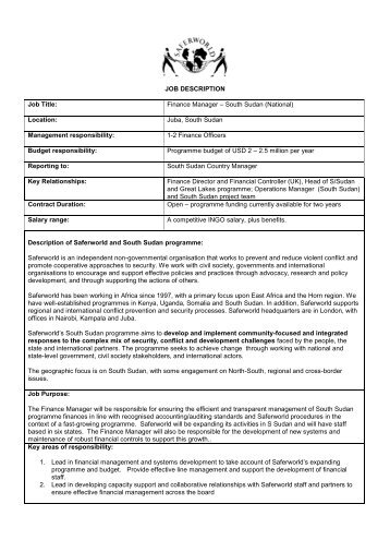 finance manager job description