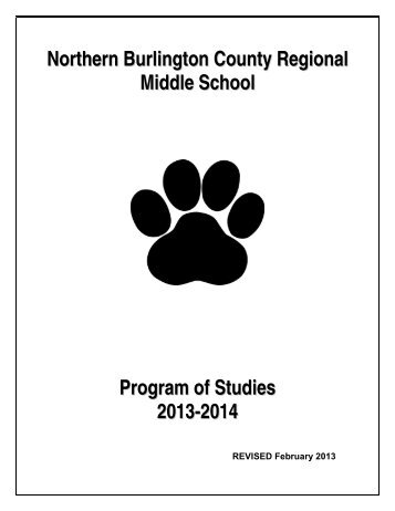 Program of Studies 2013-2014 - Northern Burlington County Middle ...