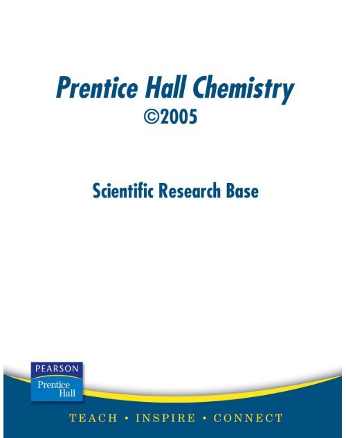 Prentice Hall Chemistry. Pearson