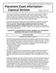 Placement Exam Information - Manhattan School of Music