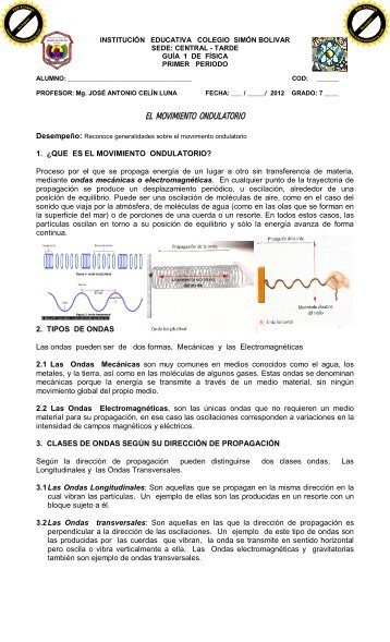 EL MOVIMIENTO ONDULATORIO - Webcolegios