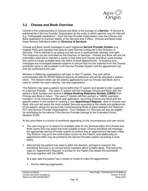 Choose and Book Compliance Document (PDF, 850Kb)