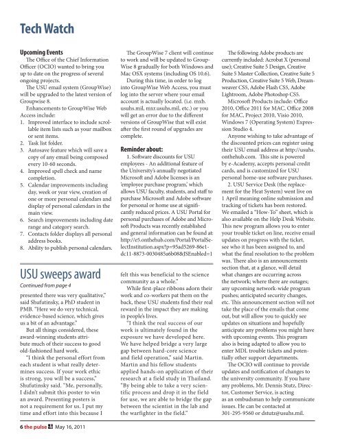 Vol. 6, Issue 9 05/16/11 - Uniformed Services University of the ...