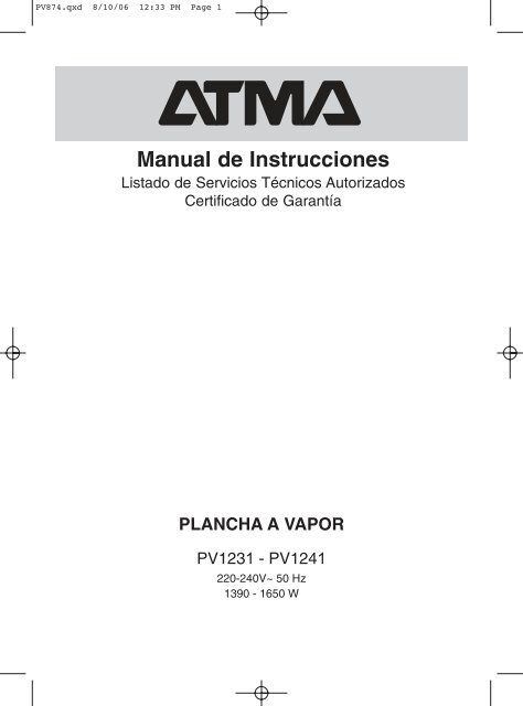 Manual de Instrucciones - Atma