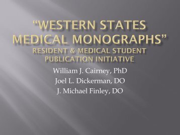 Western States Medical Monographs - OPTI-West
